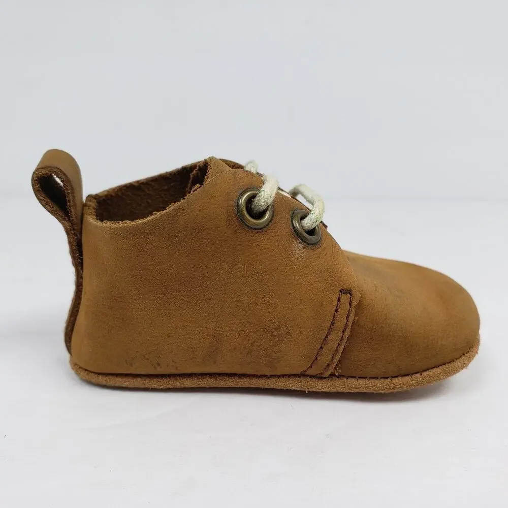 Piper Finn Baby Infant Size 1 Brown Leather Lace Up Bootie Shoes